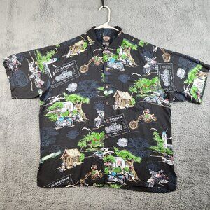 Harley-Davidson Men's XL Hawaiian Button Shirt Pacific Harley Print Hawaii Made